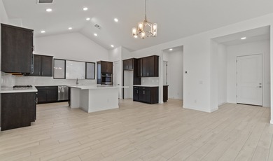 Expansive great room and dining area with optional vaulted on  in Arizona - for sale on GolfHomes.com, golf home, golf lot