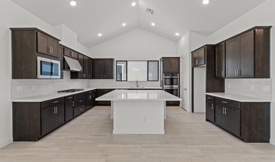 Expansive great room and dining area with optional vaulted on  in Arizona - for sale on GolfHomes.com, golf home, golf lot