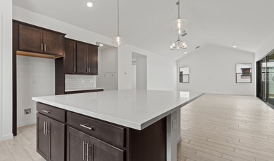 Expansive great room and dining area with optional vaulted on  in Arizona - for sale on GolfHomes.com, golf home, golf lot