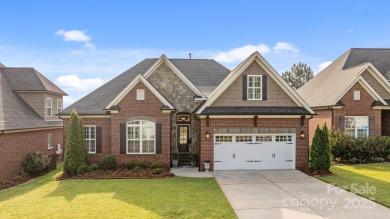 Grand arched stone entry with slate steps and covered porch on Cramer Mountain Country Club in North Carolina - for sale on GolfHomes.com, golf home, golf lot