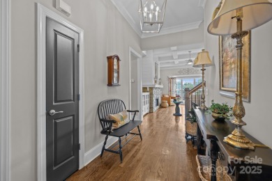 Grand arched stone entry with slate steps and covered porch on Cramer Mountain Country Club in North Carolina - for sale on GolfHomes.com, golf home, golf lot