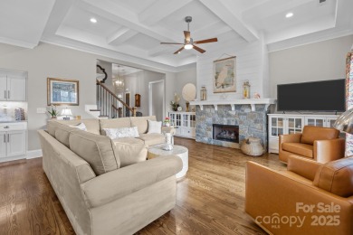 Grand arched stone entry with slate steps and covered porch on Cramer Mountain Country Club in North Carolina - for sale on GolfHomes.com, golf home, golf lot