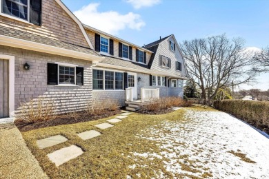 Enjoy the summer breezes and views of the harbor from the porch on Hyannisport Club in Massachusetts - for sale on GolfHomes.com, golf home, golf lot