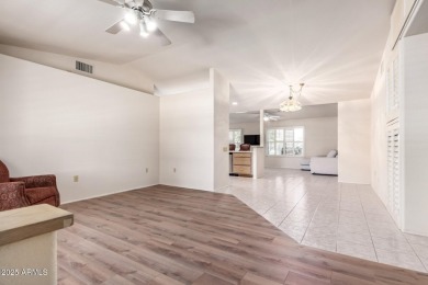 Welcome to this charming 2-bed, 2-bath Gemini home in the heart on Sun City Lakes West and East in Arizona - for sale on GolfHomes.com, golf home, golf lot