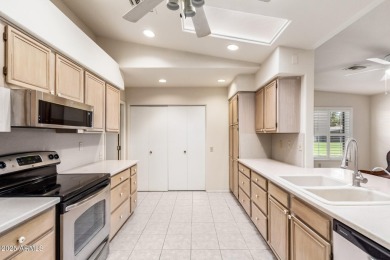 Welcome to this charming 2-bed, 2-bath Gemini home in the heart on Sun City Lakes West and East in Arizona - for sale on GolfHomes.com, golf home, golf lot