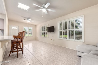 Welcome to this charming 2-bed, 2-bath Gemini home in the heart on Sun City Lakes West and East in Arizona - for sale on GolfHomes.com, golf home, golf lot