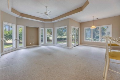 This three bedroom, 2 bathroom home sits on a quiet cul-de-sac on Moss Creek Golf Club in South Carolina - for sale on GolfHomes.com, golf home, golf lot