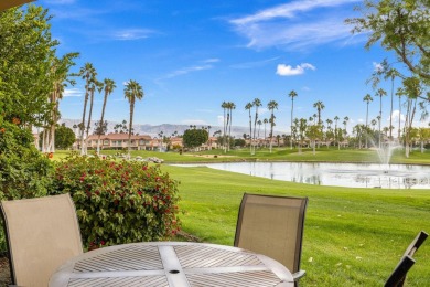 Enjoy fantastic lake, fairway and mountain views from the patio on Palm Royale Country Club in California - for sale on GolfHomes.com, golf home, golf lot