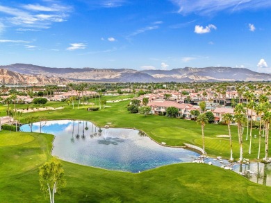 Enjoy fantastic lake, fairway and mountain views from the patio on Palm Royale Country Club in California - for sale on GolfHomes.com, golf home, golf lot