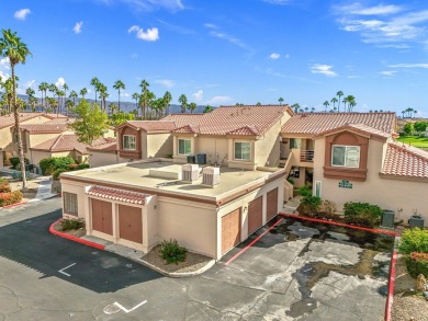 Enjoy fantastic lake, fairway and mountain views from the patio on Palm Royale Country Club in California - for sale on GolfHomes.com, golf home, golf lot