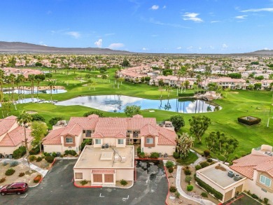 Enjoy fantastic lake, fairway and mountain views from the patio on Palm Royale Country Club in California - for sale on GolfHomes.com, golf home, golf lot