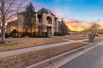 This stunning custom estate, located in a desirable gated on Indian Springs Country Club in Oklahoma - for sale on GolfHomes.com, golf home, golf lot