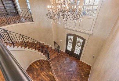 This stunning custom estate, located in a desirable gated on Indian Springs Country Club in Oklahoma - for sale on GolfHomes.com, golf home, golf lot