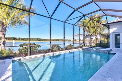 Stunning custom residence offering picturesque lake and on Miromar Lakes Golf Club in Florida - for sale on GolfHomes.com, golf home, golf lot