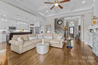 Grand arched stone entry with slate steps and covered porch on Cramer Mountain Country Club in North Carolina - for sale on GolfHomes.com, golf home, golf lot