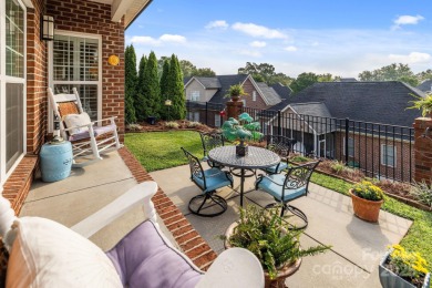 Grand arched stone entry with slate steps and covered porch on Cramer Mountain Country Club in North Carolina - for sale on GolfHomes.com, golf home, golf lot