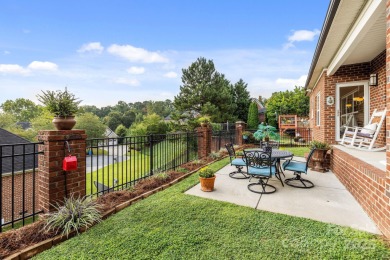 Grand arched stone entry with slate steps and covered porch on Cramer Mountain Country Club in North Carolina - for sale on GolfHomes.com, golf home, golf lot