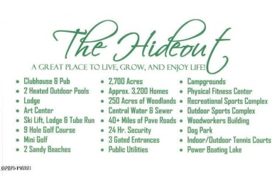 Hideout Lot minutes from Marina no neighbors behind this on The Hideout Golf in Pennsylvania - for sale on GolfHomes.com, golf home, golf lot