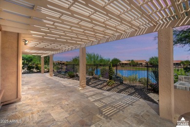 Golf Course Endeavor with Cart Garage! Travertine steps lead to on Copper Canyon Golf Club in Arizona - for sale on GolfHomes.com, golf home, golf lot