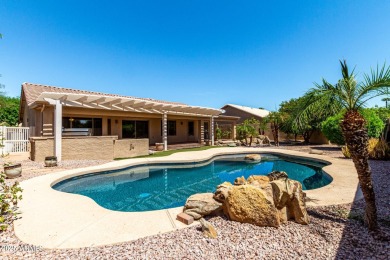 Just steps from the clubhouse, this expanded Palmera Model in on Oakwood Golf Club  in Arizona - for sale on GolfHomes.com, golf home, golf lot