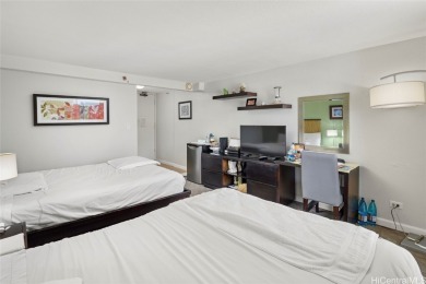 Furnished studio with 2 beds and kitchenette, large lanai with on Ala Wai Golf Course in Hawaii - for sale on GolfHomes.com, golf home, golf lot