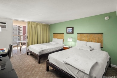 Furnished studio with 2 beds and kitchenette, large lanai with on Ala Wai Golf Course in Hawaii - for sale on GolfHomes.com, golf home, golf lot