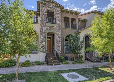 Distinguished 3-story brownstone-style townhome on a premium on Reflection Bay Golf Club in Nevada - for sale on GolfHomes.com, golf home, golf lot