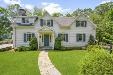 Picturesque Stanwich Colonial with golf course views, located on Greenwich Country Club in Connecticut - for sale on GolfHomes.com, golf home, golf lot
