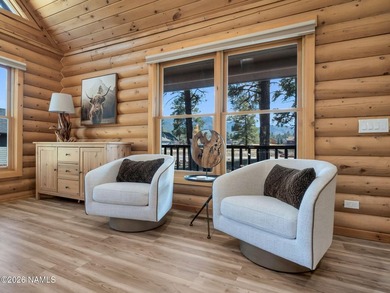 Discover Northern Arizona living in this rare true log cabin on Highland Meadows Golf Club in Arizona - for sale on GolfHomes.com, golf home, golf lot