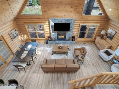 Discover Northern Arizona living in this rare true log cabin on Highland Meadows Golf Club in Arizona - for sale on GolfHomes.com, golf home, golf lot