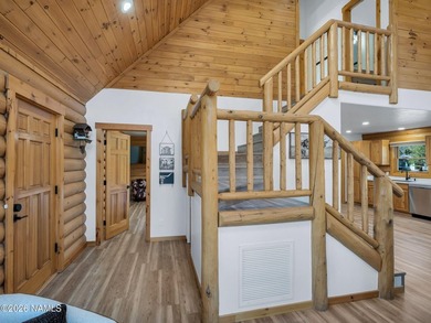 Discover Northern Arizona living in this rare true log cabin on Highland Meadows Golf Club in Arizona - for sale on GolfHomes.com, golf home, golf lot
