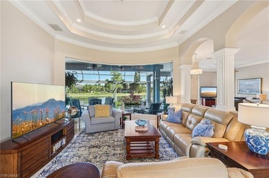 Step into a refined coastal retreat where panoramic lake views on Lely Resort Golf and Country Club in Florida - for sale on GolfHomes.com, golf home, golf lot