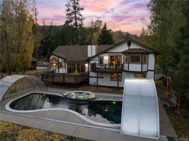 A warm welcome to Serenity Chalet on Shasta, a striking custom on Big Bear Mountain Ski and Golf Resort in California - for sale on GolfHomes.com, golf home, golf lot