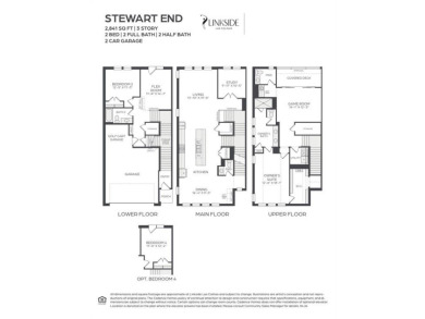 CADENCE HOMES STEWART-END floor plan.  Three Story, modern on TPC Four Seasons Las Colinas in Texas - for sale on GolfHomes.com, golf home, golf lot