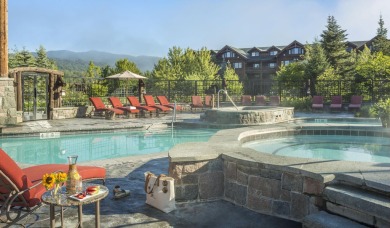 Unit 105, Interval 5 has a private, wooded view. 
This spacious on Whiteface Club and Resort in New York - for sale on GolfHomes.com, golf home, golf lot