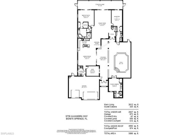 This spacious Courtyard Home is located in the exclusive Gated on Spanish Wells Golf and Country Club in Florida - for sale on GolfHomes.com, golf home, golf lot