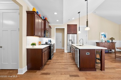 Discover this beautiful, low-maintenance patio home by Hagood on Compass Pointe Golf Course in North Carolina - for sale on GolfHomes.com, golf home, golf lot