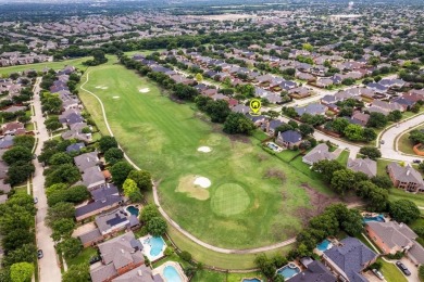 Enjoy your morning coffee on the covered patio while taking in on Ridgeview Ranch Golf Club in Texas - for sale on GolfHomes.com, golf home, golf lot