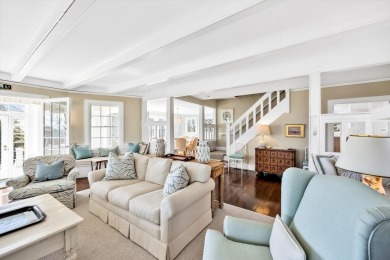 Enjoy the summer breezes and views of the harbor from the porch on Hyannisport Club in Massachusetts - for sale on GolfHomes.com, golf home, golf lot