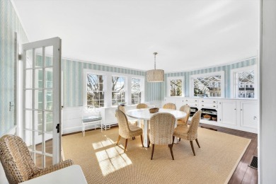 Enjoy the summer breezes and views of the harbor from the porch on Hyannisport Club in Massachusetts - for sale on GolfHomes.com, golf home, golf lot