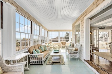 Enjoy the summer breezes and views of the harbor from the porch on Hyannisport Club in Massachusetts - for sale on GolfHomes.com, golf home, golf lot