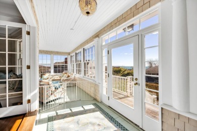 Enjoy the summer breezes and views of the harbor from the porch on Hyannisport Club in Massachusetts - for sale on GolfHomes.com, golf home, golf lot