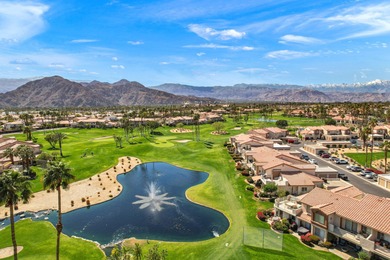 Dramatic lake, fairway and views of the Santa Rosa Mountains on Palm Royale Country Club in California - for sale on GolfHomes.com, golf home, golf lot