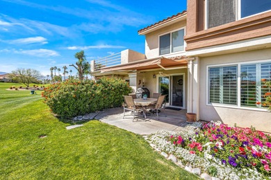 Dramatic lake, fairway and views of the Santa Rosa Mountains on Palm Royale Country Club in California - for sale on GolfHomes.com, golf home, golf lot