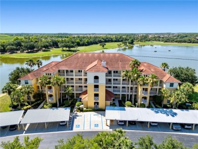 Nestled up to stunning waterfront and golf course views in the on Miromar Lakes Golf Club in Florida - for sale on GolfHomes.com, golf home, golf lot