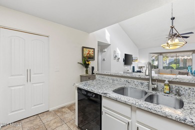 FURNISHED Vaulted Socorro model with HUGE patio! Don't mis this on Sun Village Golf Course in Arizona - for sale on GolfHomes.com, golf home, golf lot