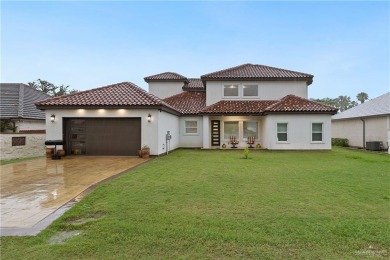 Experience luxury living in this stunning modern Spanish-style on Tierra Santa Golf Club in Texas - for sale on GolfHomes.com, golf home, golf lot