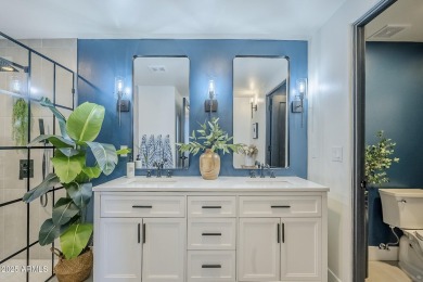 This fully REDESIGNED, Greek Isle-inspired upper-level condo in on Desert Forest Golf Club in Arizona - for sale on GolfHomes.com, golf home, golf lot
