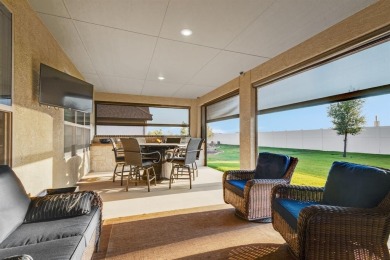 Beautifully landscaped single-story home with an inviting open on Wildhorse Golf Club of Robson Ranch in Texas - for sale on GolfHomes.com, golf home, golf lot
