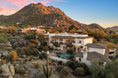 Welcome to this exquisite Santa Barbara style home located in on Troon Country Club in Arizona - for sale on GolfHomes.com, golf home, golf lot